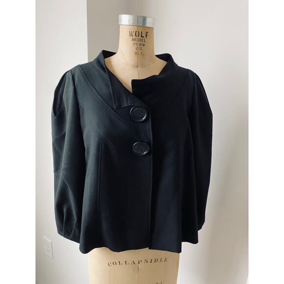 Carat Paris Jacket size 38 bust 34   French shrunken black blazer - Picture 6 of 13